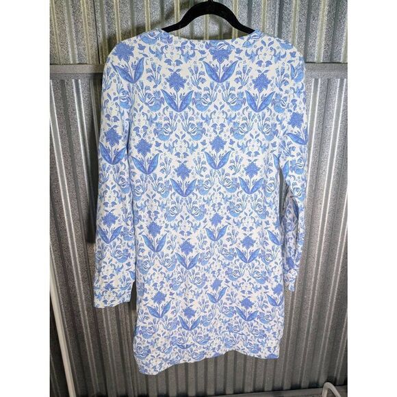 Sail to Sable Batik Print Long Sleeve Crew Neck Dress Women's Medium - Picture 2 of 6